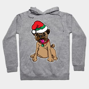 Christmas Pug Dog Elf Hat Hoodie